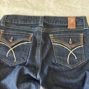 Tag+ Womens Jeans Size 30 Contrast Stitching Dark Blue 32 X 29 (Measured) NWOT